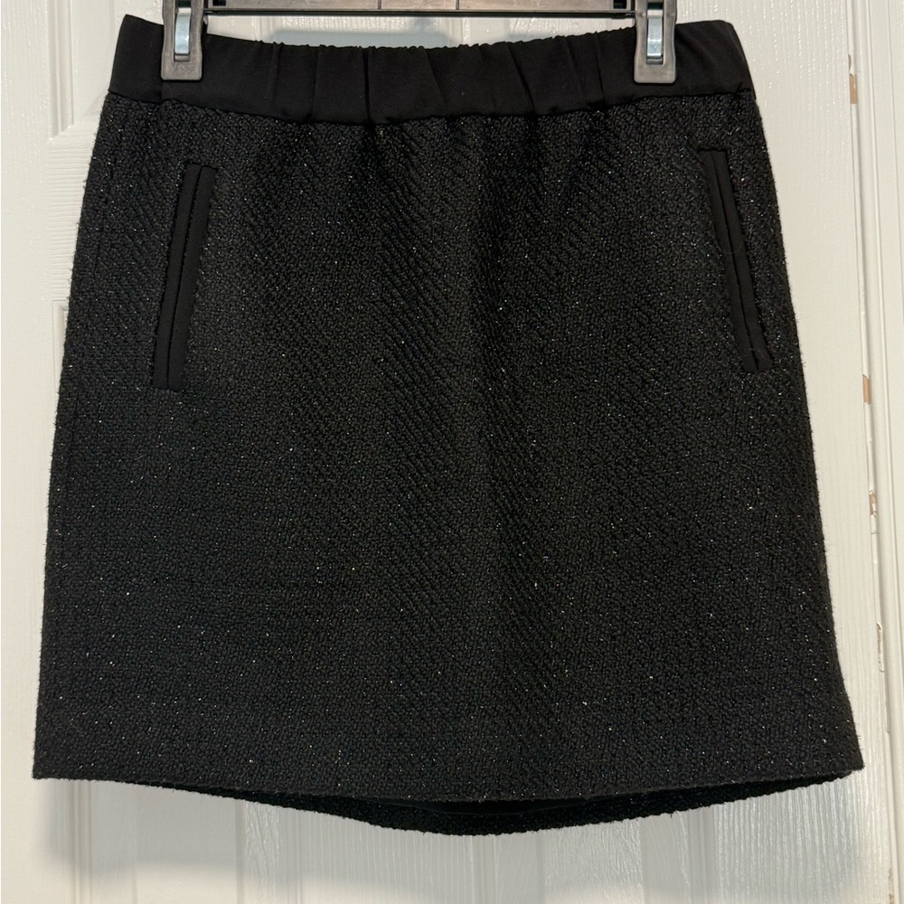 LOFT Black Textured Mini Skirt